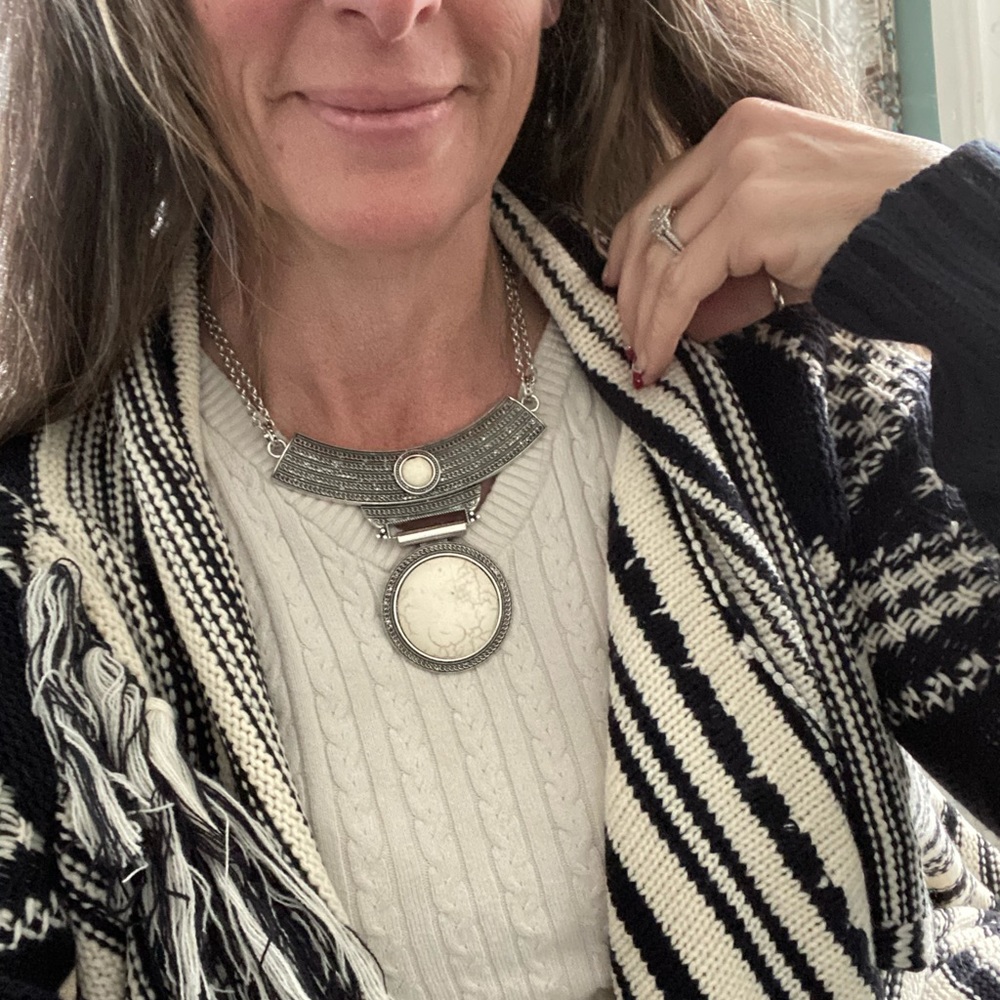 Faux Buffalo Stone Boho Tribal Celtic Necklace